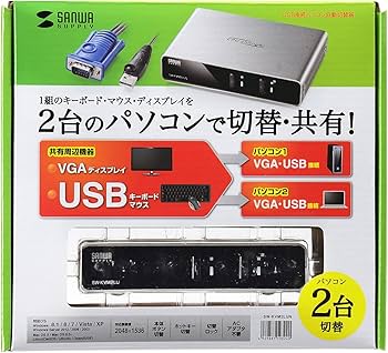 Amazon.co.jp: サンワサプライ パソコン自動切替器(2:1) SW-KVM2LUN